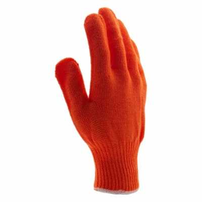 Перчатки трикотажные, акрил, оранжевый, оверлок Россия Сибртех Садовые перчатки фото, изображение